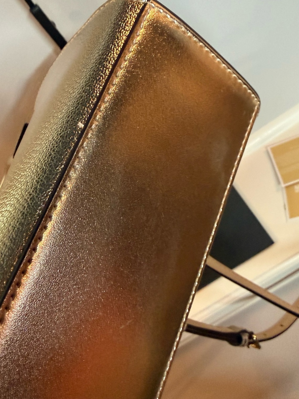 Avril Extra-Small Metallic Leather Satchel - Picture 8 of 10